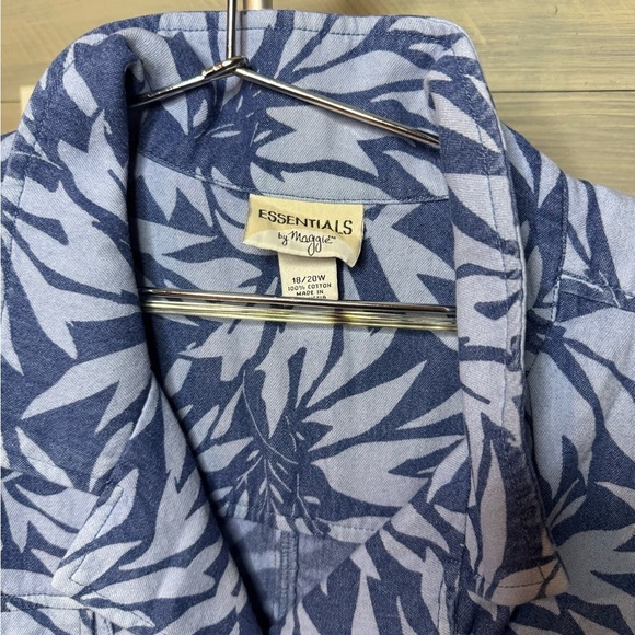 Essentials Blue and White Notched Collar Resort Dress - Picture 2 of 13